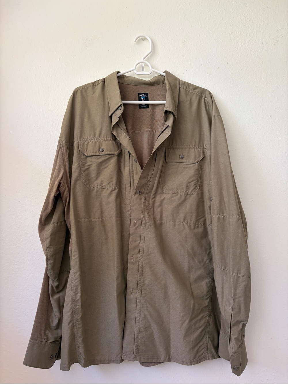Kuhl Men’s Long-Sleeve Button-Down Shirt Jacket in Olive